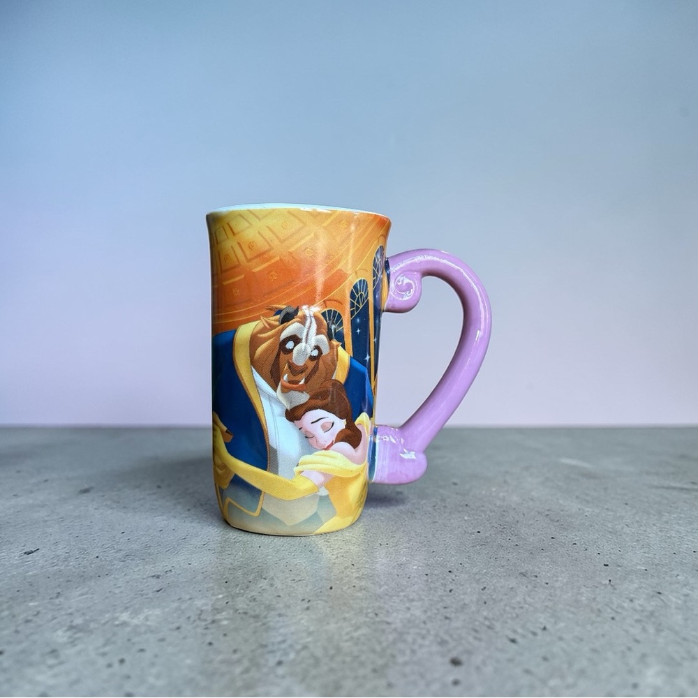 RARE Disney Beauty and the Beast Ceramic Latte Mug - Belle & Beast